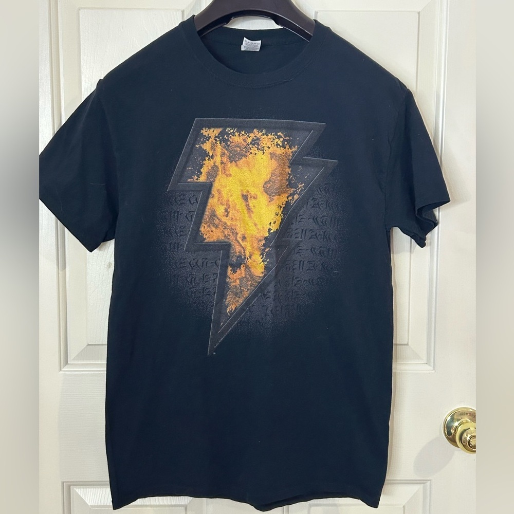 DC Comics Black Adam Lightning Bolt Logo Graphic Print Medium Shirt - Picture 2 of 7